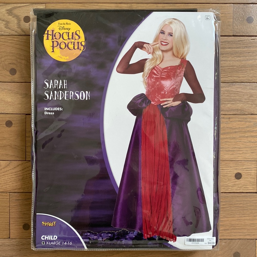 Spirit Halloween Disney Hocus Pocus Sarah Sanderson Dress - Size Child XL 14-16